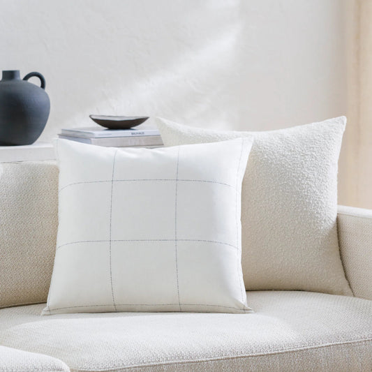 Ranchi Pillow - 481795 by Livabliss in off-white. Made from front: 100% cotton, back: 100% cotton in a modern style.