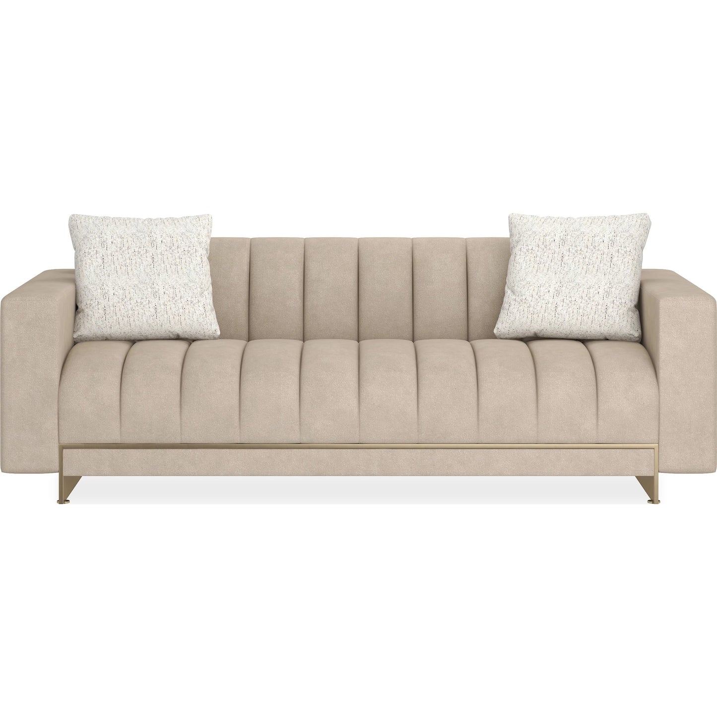 005 SI-2250445 | Additional Silo | Well Balanced 84" Sofa by Caracole in moonstone and whisper of gold. Made from metal in a transitional style.