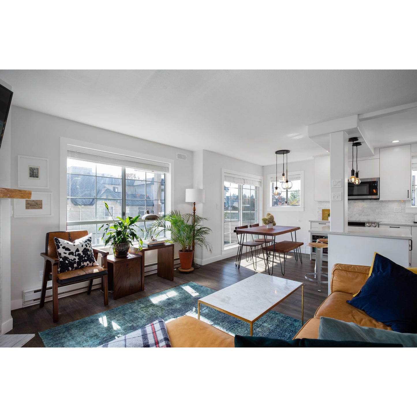 010 SI-2004407 | Lifestyle | Rio Cool Armchair by LH Imports in brown mindi oak, leather/goat hair and mindi oak. Made from mindi oak, leather, pu leather, goat hair in a cottage & farmhouse style.