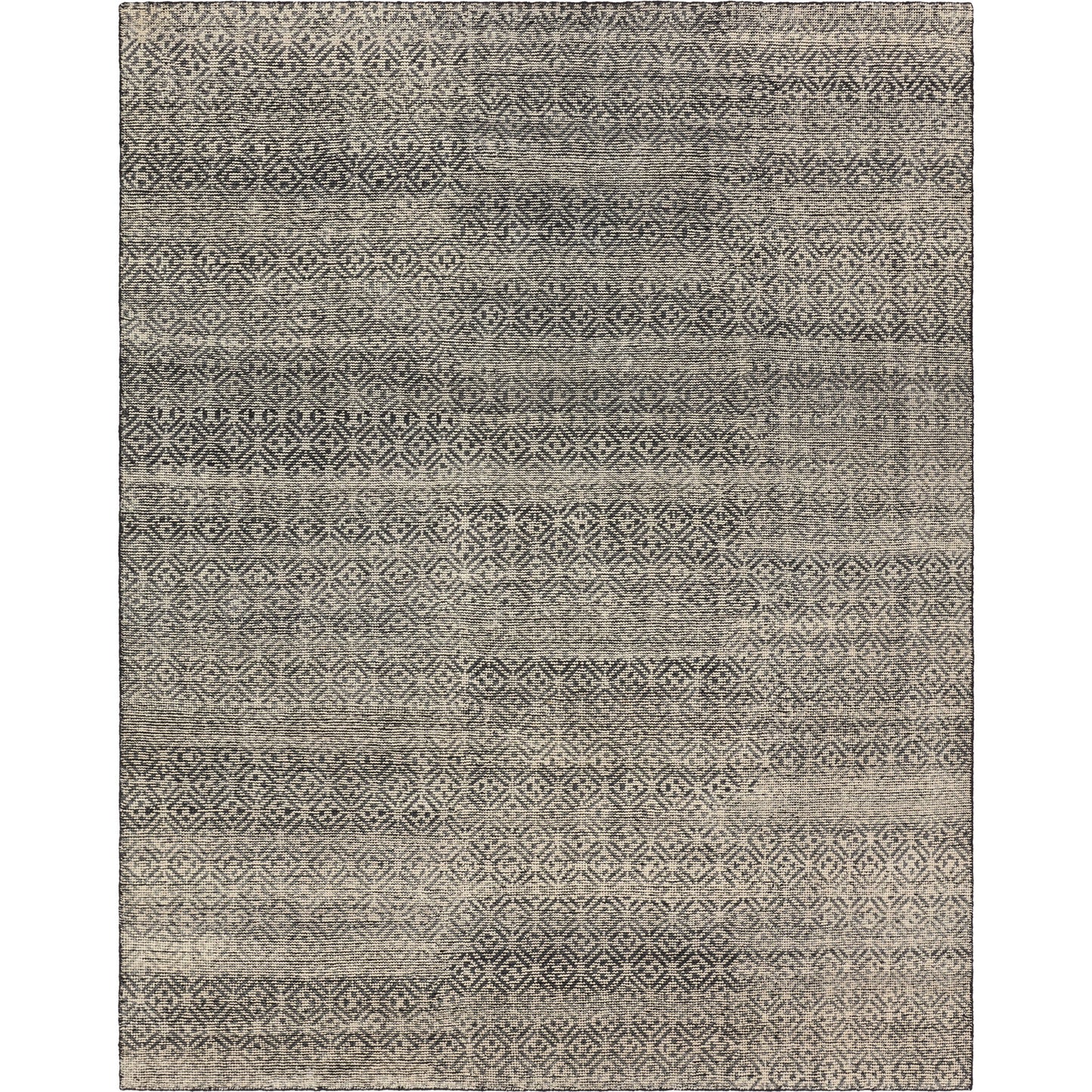 001 SI-2123737,SI-2123738,SI-2123739,SI-2123740 | Primary Silo | Rize Akello Rug by Jaipur Living in black, cream. Made from 100% wool in a unique style.