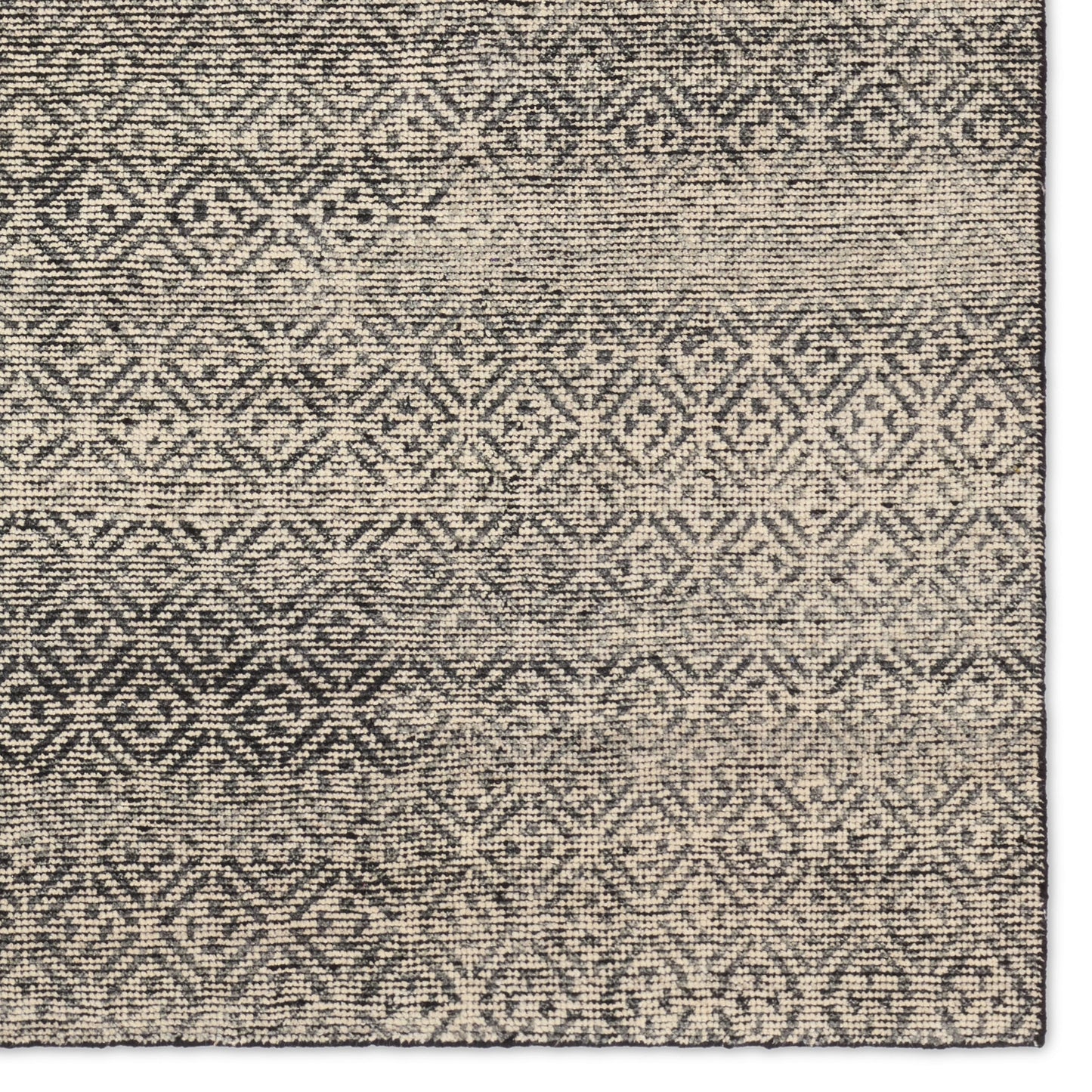 004 SI-2123737,SI-2123738,SI-2123739,SI-2123740 | Closeup | Rize Akello Rug by Jaipur Living in black, cream. Made from 100% wool in a unique style.