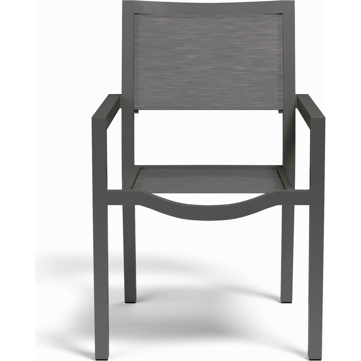 004 SI-2166670 | Additional Silo | Vegas Outdoor Stackable Sling Dining Chair by Sunset West in graphite. Made from aluminum in a modern style.