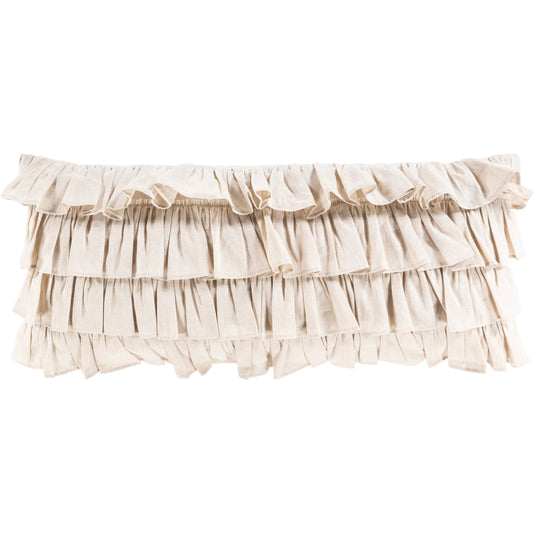 001 SI-1905892,SI-1905893 | Primary Silo | Ruffle Indoor/Outdoor Pillow by Surya. Made from 55% linen, 45% cotton, 100% cotton in a modern style.
