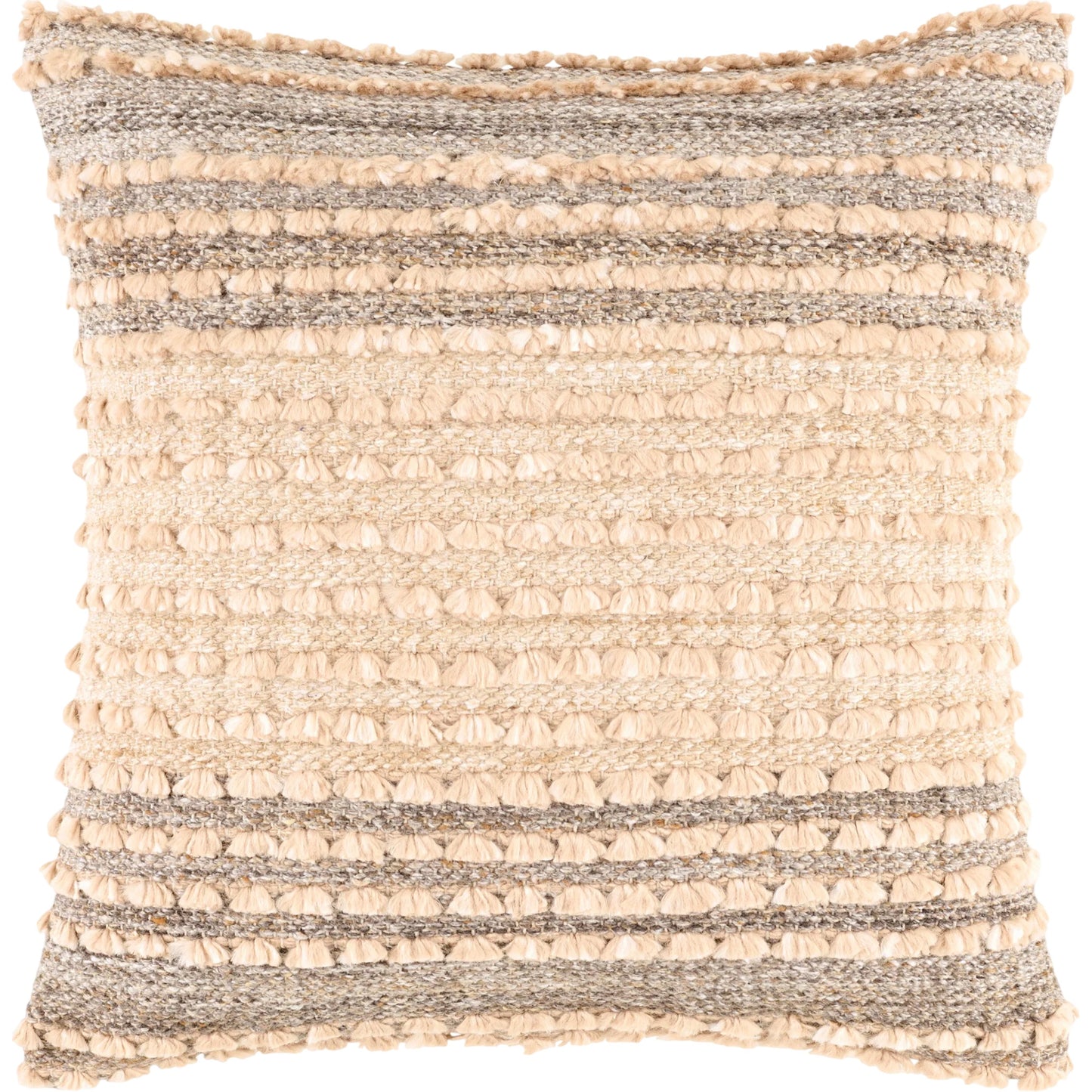 001 SI-2459257,SI-2459258,SI-2459259,SI-2459260,SI-2459261,SI-2459262 | Primary Silo | Renmark Accent Pillow by Surya in sandstone, taupe, charcoal, ivory. Made from recycled pet yarn, cotton in a rustic style.