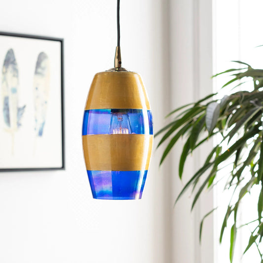 Rampart Ceiling Light - 23638 by Surya in black, blue, metallic brass and dark blue, saffron. Made from glass, metal, plastic in a eclectic & global style.