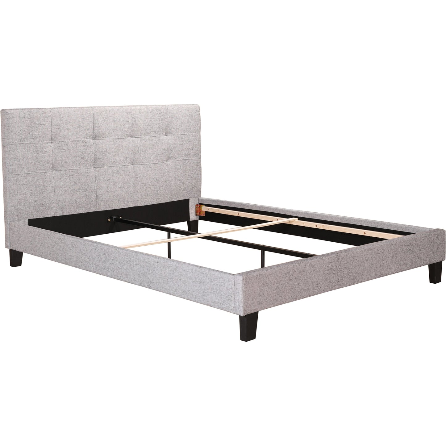 011 SI-2121911 | Additional Silo | Eliza Bed by Moe's Home Collection in grey. Made from upholstery: 100% polyester, solid pine, wood slats, plywood, mdf in a modern style.