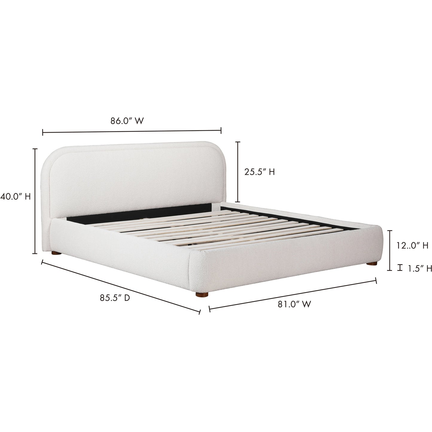 025 SI-2121897 | Lifestyle | Colin Bed by Moe's Home Collection in oatmeal. Made from upholstery: 100% polyester, solid pine frame, plywood, mdf, foam in a modern style.