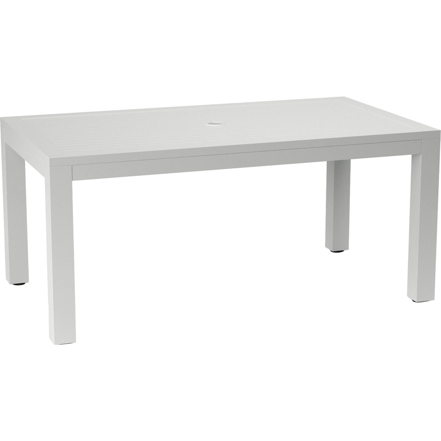 001 SI-2166669 | Primary Silo | Naples Outdoor Rectangular Dining Table by Sunset West in white. Made from aluminum in a modern style.