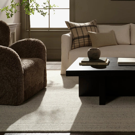 Rene RNE03 Rug by Jaipur Living in ivory. Made from 100% wool in a unique style.