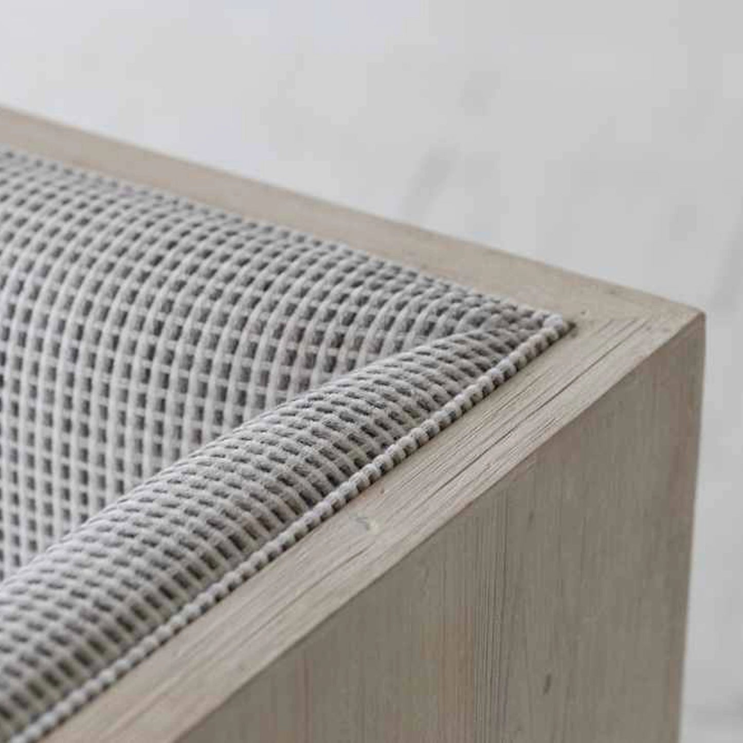 005 SI-2004390 | Additional Silo | Raphael Sofa by LH Imports in light grey and antique white washed. Made from white pine, polyester, flax fabric, pu foam in a modern style.