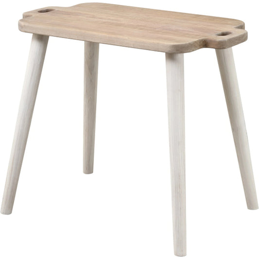 001 SI-2004287 | Primary Silo | Juliet Side Table by LH Imports in brown and natural, white washed. Made from recycled white pine in a modern style.