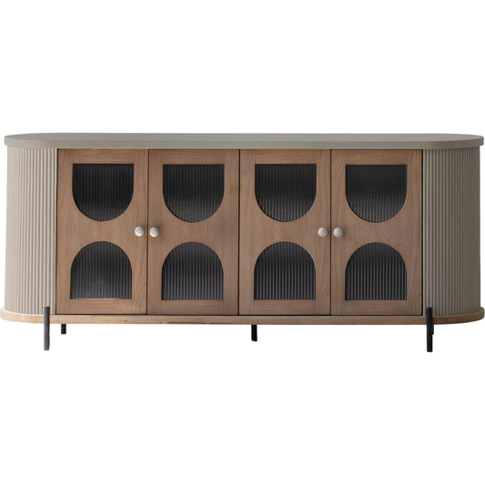 001 SI-2004189 | Primary Silo | Colosseo Sideboard by LH Imports in brown and natural, grey, dark blue, black. Made from oak, birch, steel, glass in a modern style.