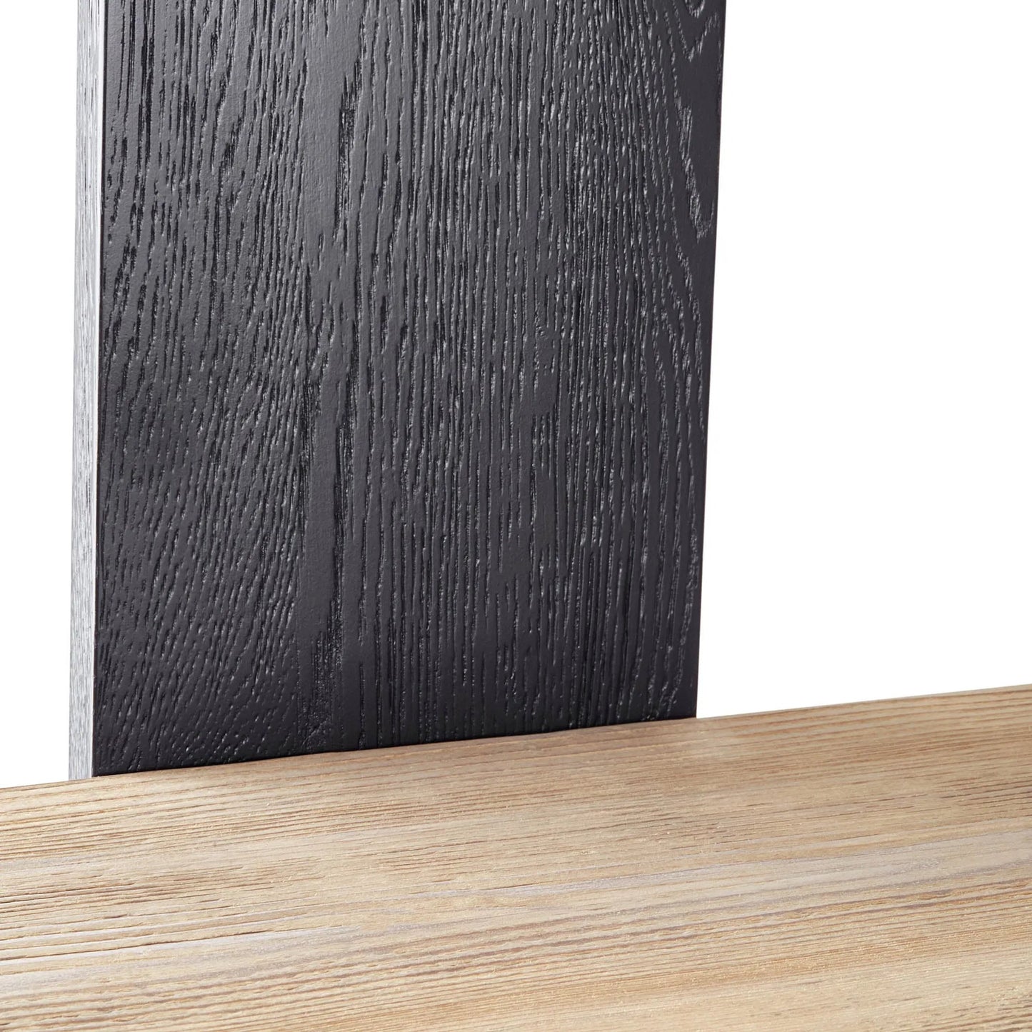 004 SI-2325218 | Closeup | Galileo Bookcase by LH Imports in black, brown and charcoal black, natural brushed. Made from pine wood in a unique style.