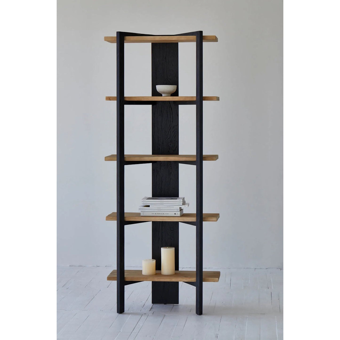 008 SI-2325218 | Lifestyle | Galileo Bookcase by LH Imports in black, brown and charcoal black, natural brushed. Made from pine wood in a unique style.