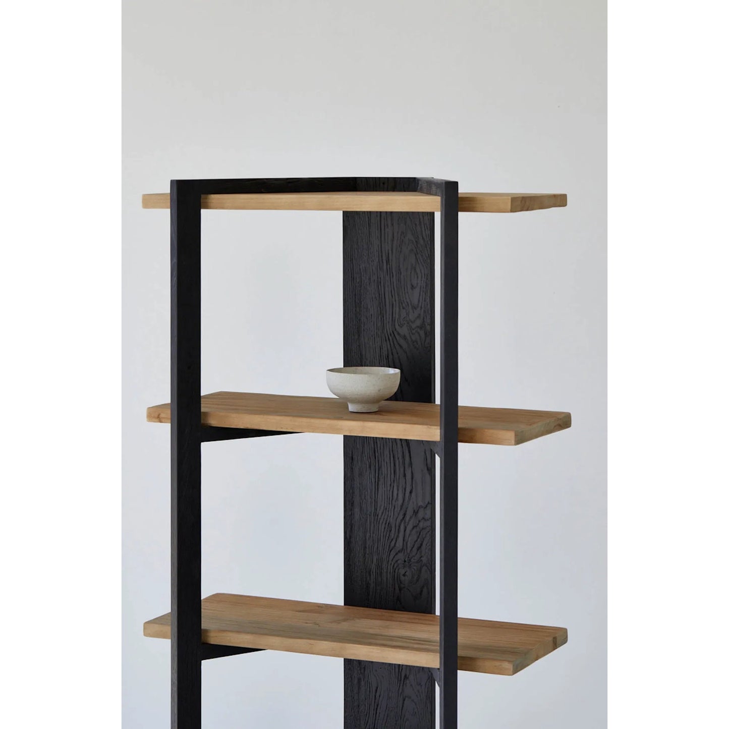 006 SI-2325218 | Closeup | Galileo Bookcase by LH Imports in black, brown and charcoal black, natural brushed. Made from pine wood in a unique style.