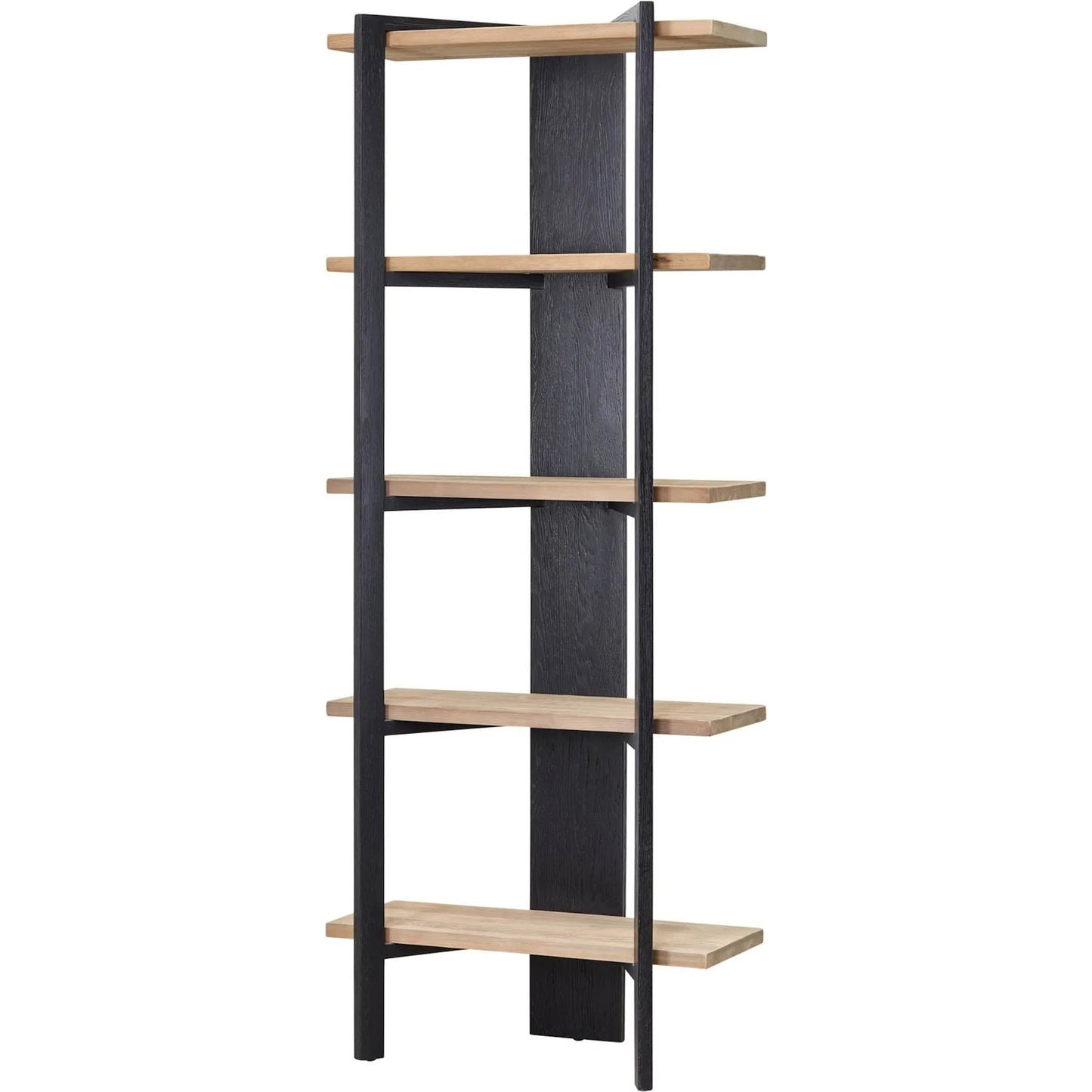 001 SI-2325218 | Primary Silo | Galileo Bookcase by LH Imports in black, brown and charcoal black, natural brushed. Made from pine wood in a unique style.