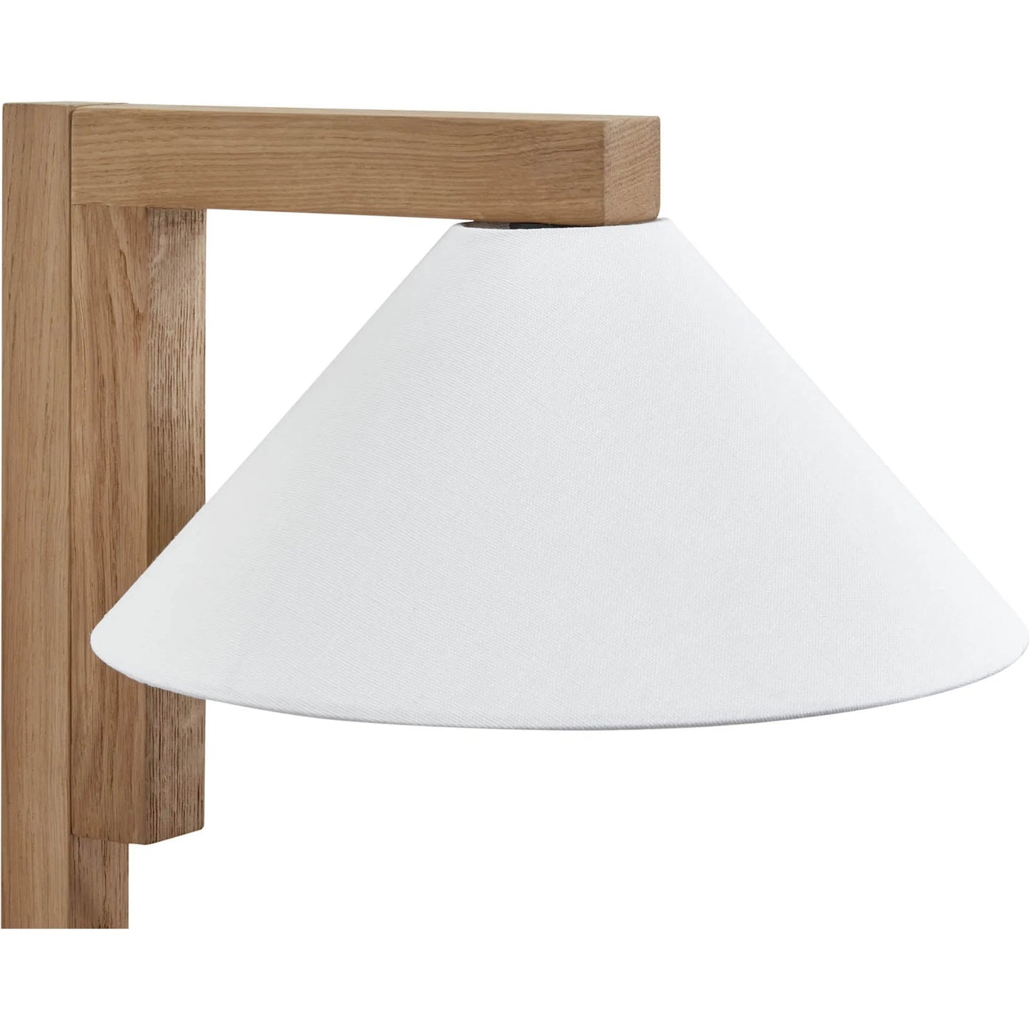 003 SI-2325220 | Closeup | Letta Standing Lamp by LH Imports in natural oak, natural linen and natural oak. Made from oak, linen shade in a unique style.