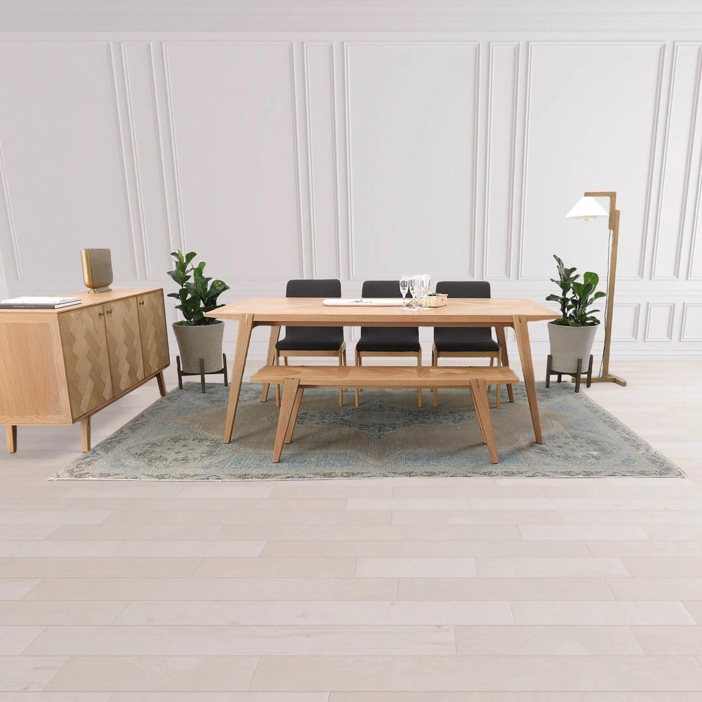 005 SI-2325220 | Lifestyle | Letta Standing Lamp by LH Imports in natural oak, natural linen and natural oak. Made from oak, linen shade in a unique style.
