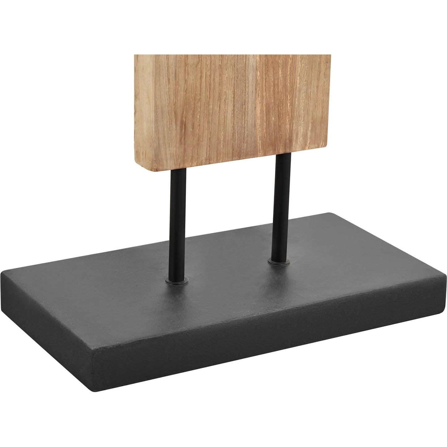 004 SI-2325221 | Closeup | Fonte Standing Lamp by LH Imports in brown, natural linen and natural waxed, antique bronze. Made from recycled pine, concrete, linen shade, metal in a unique style.