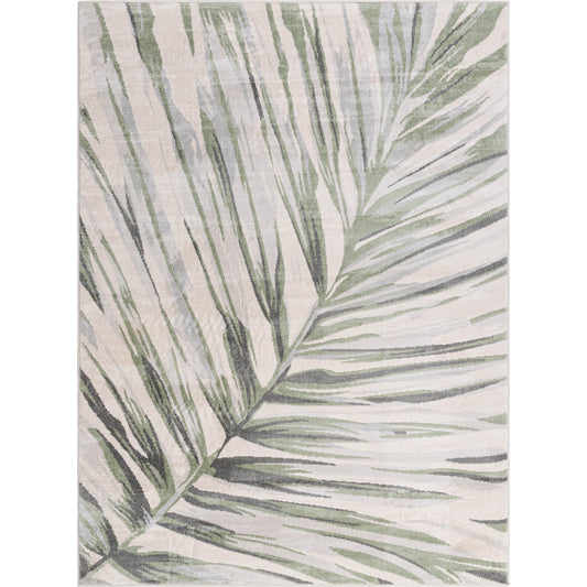 Roma Rug - 492623 by Livabliss in cream, medium green, light gray, charcoal. Made from face: 100% polypropylene, warp: 100% polyester in a unique style.