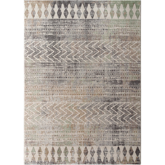 Roma Rug - 27267 by Livabliss in cream, gray, charcoal, light brown, brown, medium green. Made from face: 100% polypropylene, warp: 100% jute in a unique style.