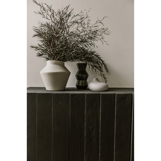 Brolio Sideboard by Moe's Home Collection in gray, black. Made from solid mango wood, iron legs, mdf back in a modern style.