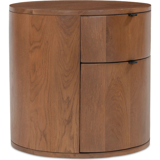 Theo Two Drawer Nightstand by Moe's Home Collection. Made from solid oak in a transitional style.