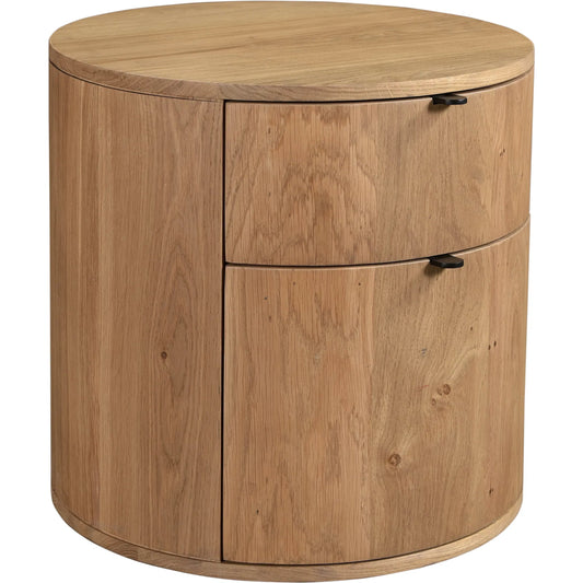 Theo Two Drawer Nightstand by Moe's Home Collection. Made from solid oak in a transitional style.