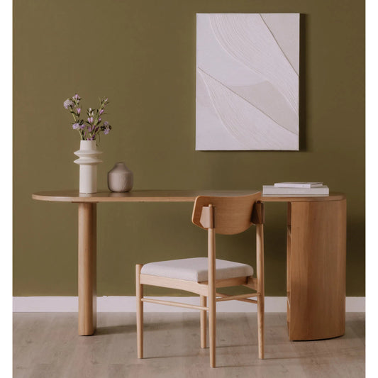 Theo Desk by Moe's Home Collection in natural. Made from solid oak in a transitional style.