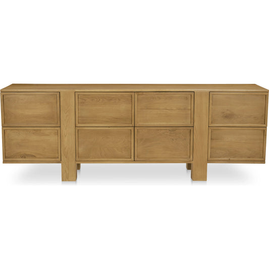 Henley 8 Drawer Dresser by Moe's Home Collection in brown. Made from oak, oak veneer in a transitional style.