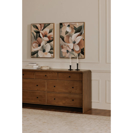 Riley 7 Drawer Dresser by Moe's Home Collection in brown. Made from oak, oak veneer in a transitional style.