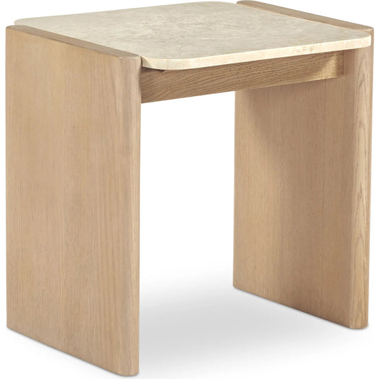 001 SI-2368146 | Primary Silo | Lane Side Table by Moe's Home Collection in natural. Made from oak, bottichino marble in a transitional style.