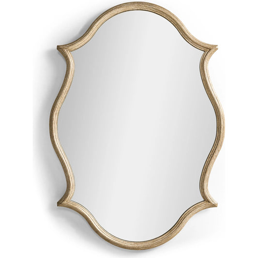 001 SI-2252704 | Primary Silo | Downton Wall Mirror by Jonathan Charles in white and venetian white oak with antique gold leaf. Made from oak, mirror in a traditional style.