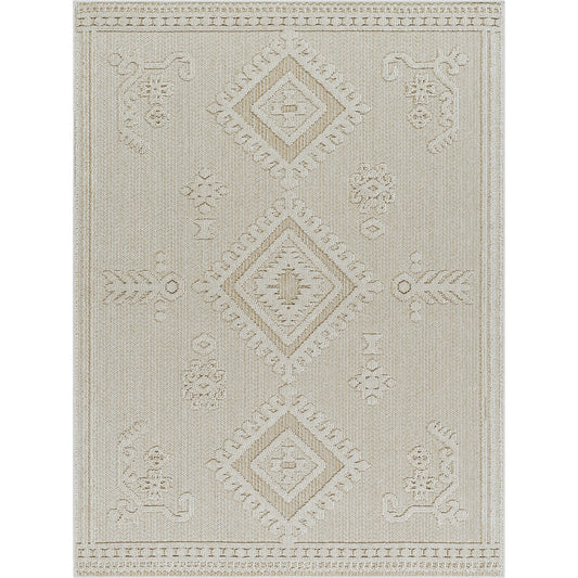 001 SI-1948938,SI-1948939 | Primary Silo | Rockport RPT-2304 Indoor/Outdoor Rug by Livabliss in ivory, tan. Made from 100% polypropylene in a modern style.