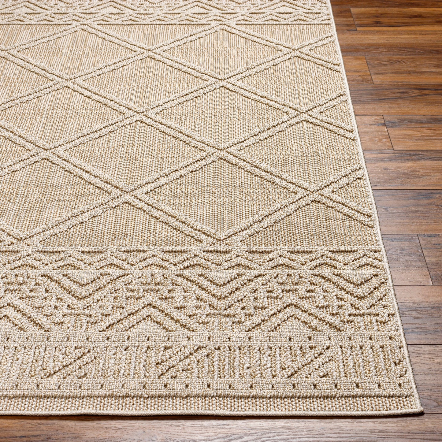 004 SI-1948944,SI-1948945,SI-1948946,SI-1948947 | Closeup | Rockport Rug - 32957 by Livabliss in ivory, tan. Made from 100% polypropylene in a unique style.