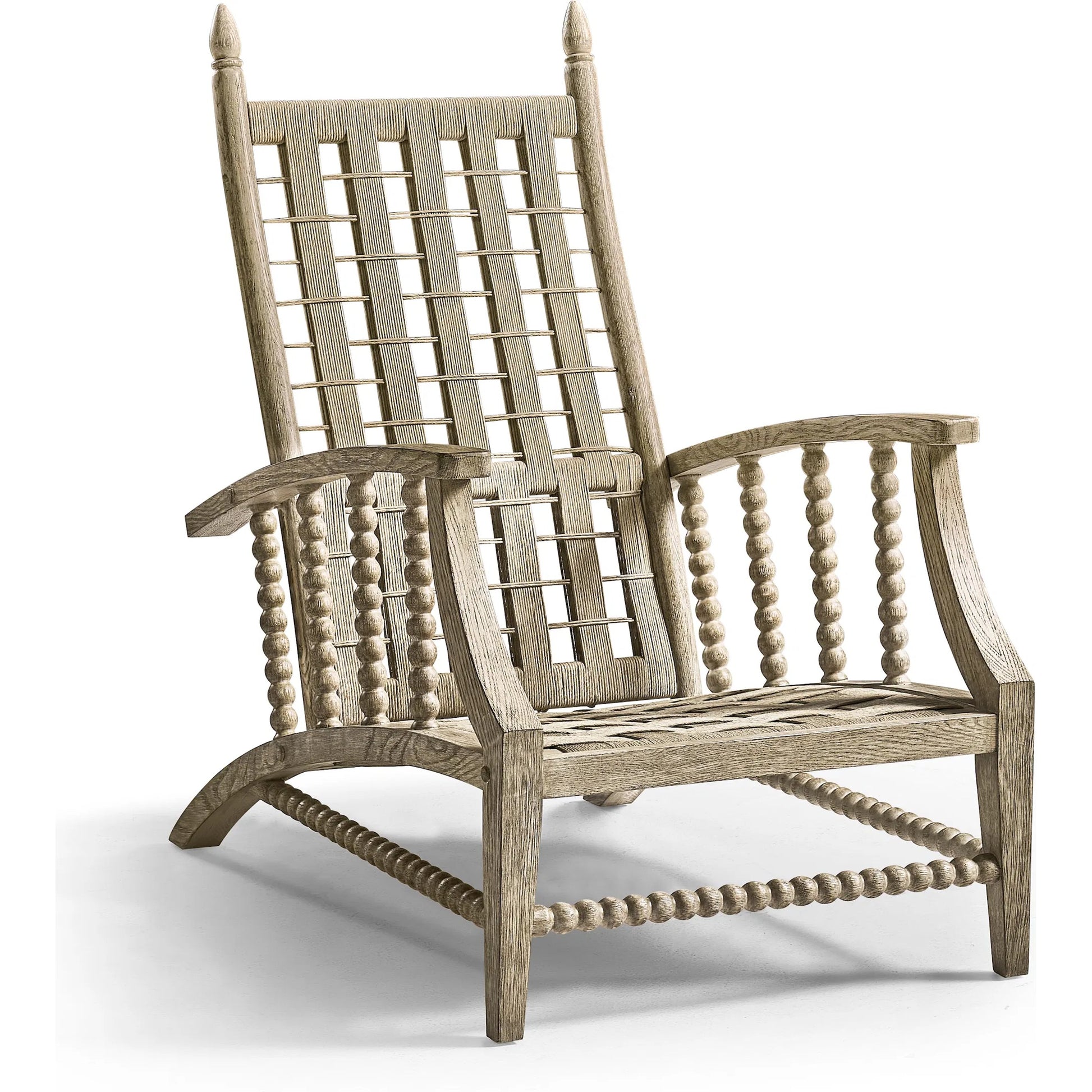 Whitby Lounge Chair by Jonathan Charles in grey and greyed oak. Made from oak, fabric, rope in a cottage & farmhouse style.