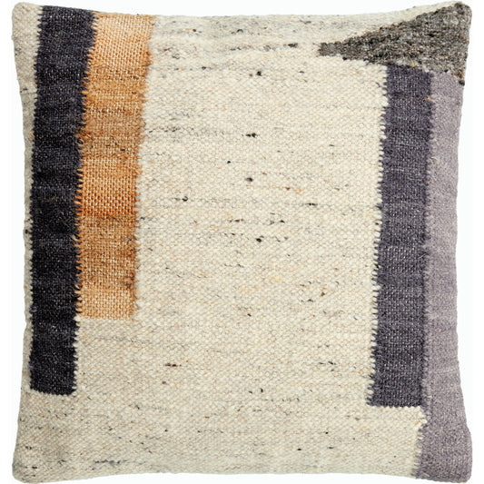 Rory Accent Pillow - 487421 by Surya in ivory, charcoal, mustard, slate gray. Made from wool, jute, cotton in a modern style.