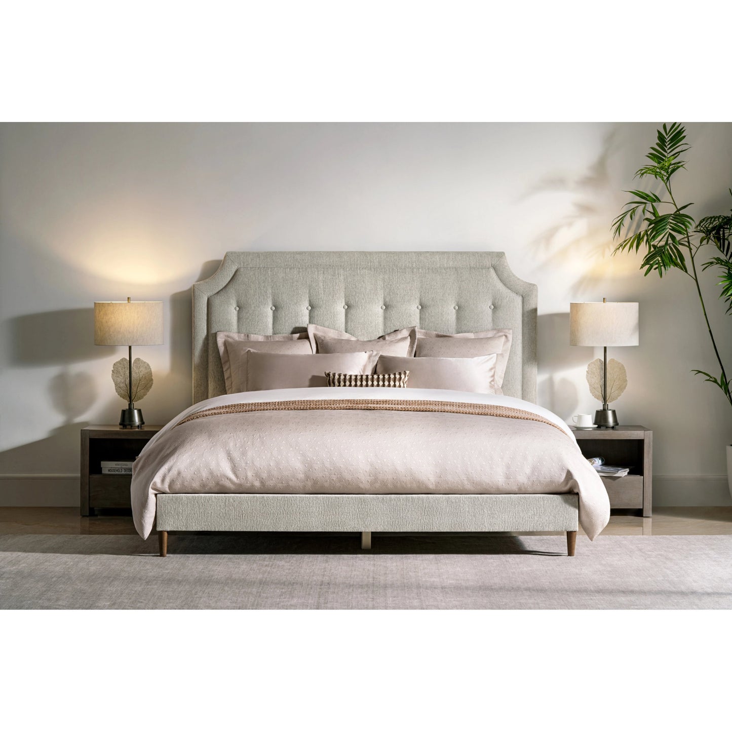 010 SI-2130641,SI-2130642 | Lifestyle | Zest Scooped Welt Upholstered Bed by Zest. Made from mdf, partical board in a modern style.