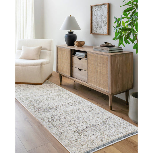 Rivaldo Rug - 477310 by Livabliss in cream, light brown, light slate, black, light olive, medium green. Made from face: 100% polyester, warp: 100% cotton in a unique style.