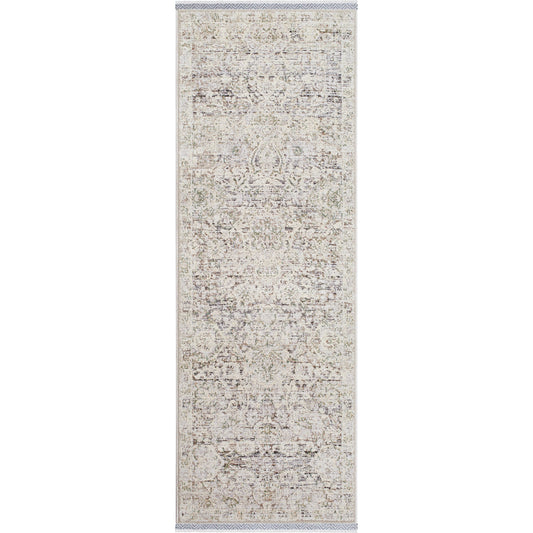 Rivaldo Rug - 477310 by Livabliss in cream, light brown, light slate, black, light olive, medium green. Made from face: 100% polyester, warp: 100% cotton in a unique style.
