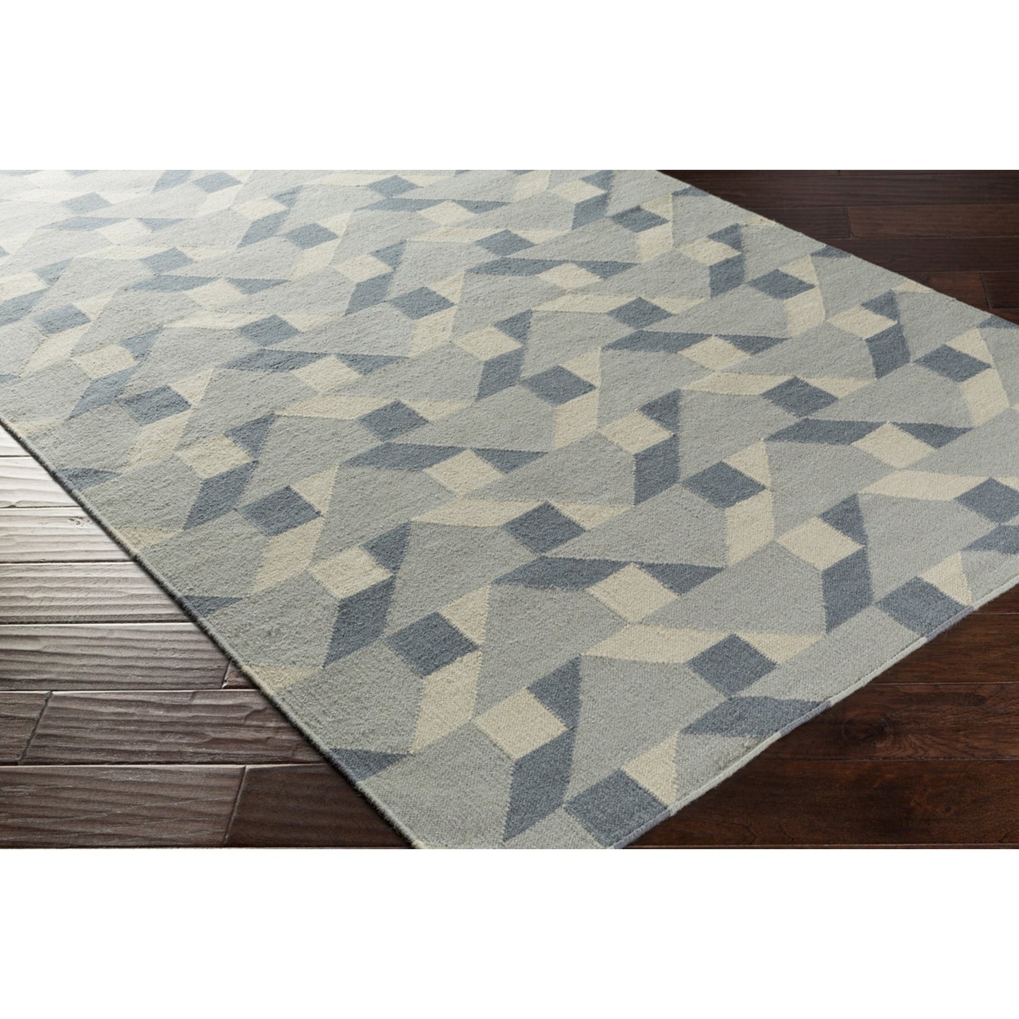004 70290-25666,70290-25667,70290-25668,70290-25669,70290-25670 | Closeup | Rivington Rug - 14864 by Surya in slate, denim, ivory. Made from 100% wool in a unique style.