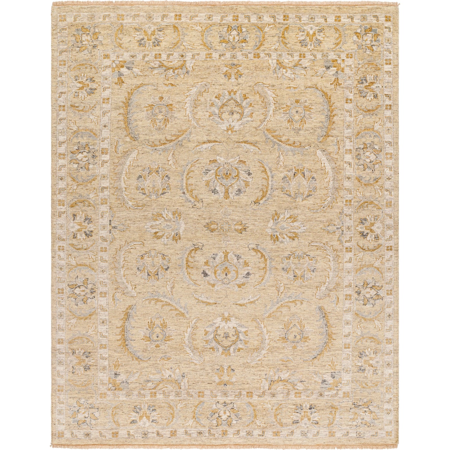 001 SI-2050440,SI-2050441,SI-2050442,SI-2050443,SI-2050444 | Primary Silo | Revival Rug - 482024 by Surya in beige, ivory, gold, light gray, taupe. Made from face: 100% wool, warp: 100% cotton in a unique style.