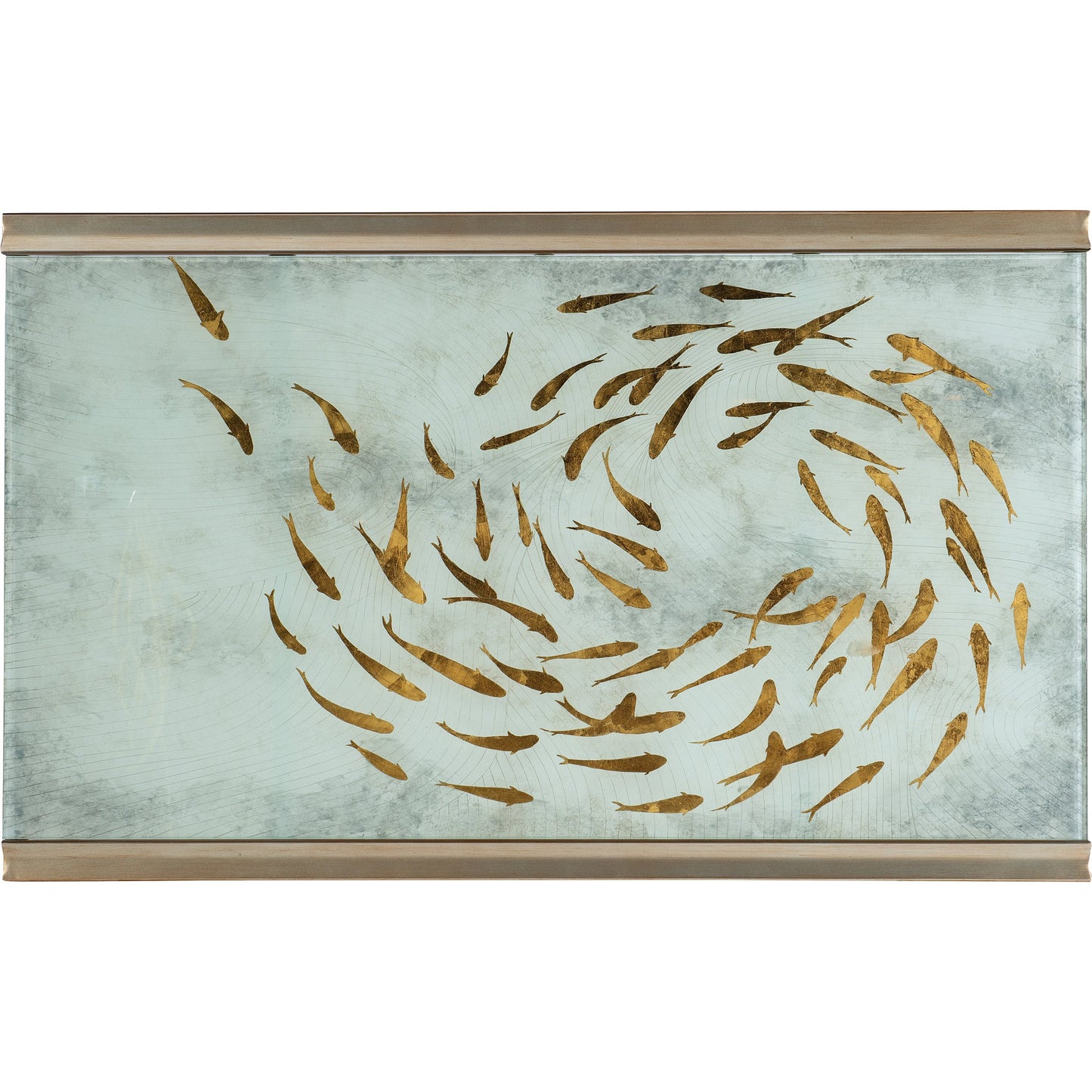 003 SI-1996345 | Additional Silo | Melange Koi Rectangle Cocktail Table by Hooker Furniture in gold. Made from wood, glass, metal in a modern style.