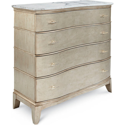 001 SR-882089 | Primary Silo | Starlite Media Chest by A.R.T. Furniture in silver and peri. Made from parawood solids, primavera veneer, neapolitan marble in a transitional style.