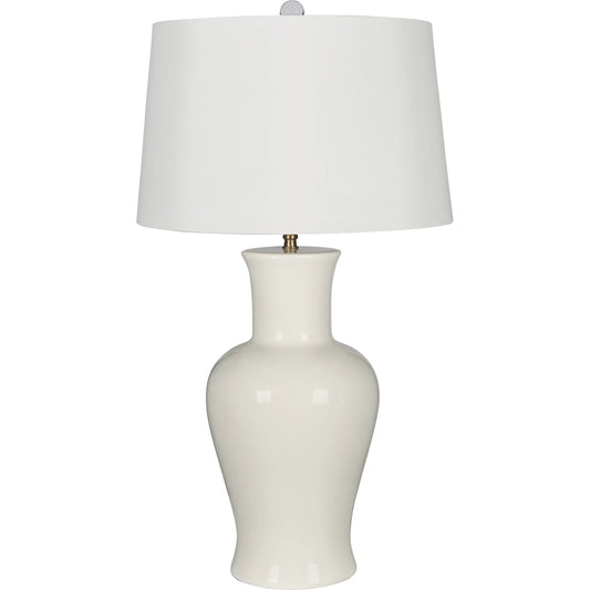 Amelie White Basic Lamp by Bradburn Home. Made from ceramic in a eclectic & global style.