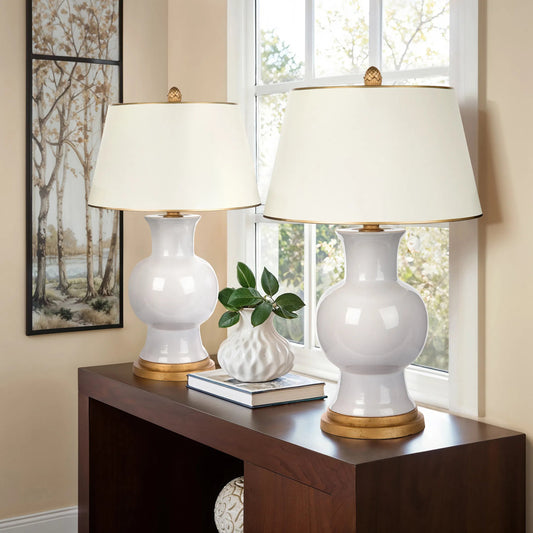 Juliette Lavender Lamp by Bradburn Home. Made from ceramic in a modern style.