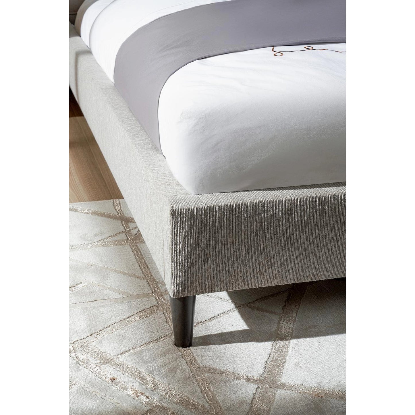 011 SI-2130644 | Closeup | Zest Upholstered Bed with Wings by Zest. Made from rubberwood, fabric in a modern style.