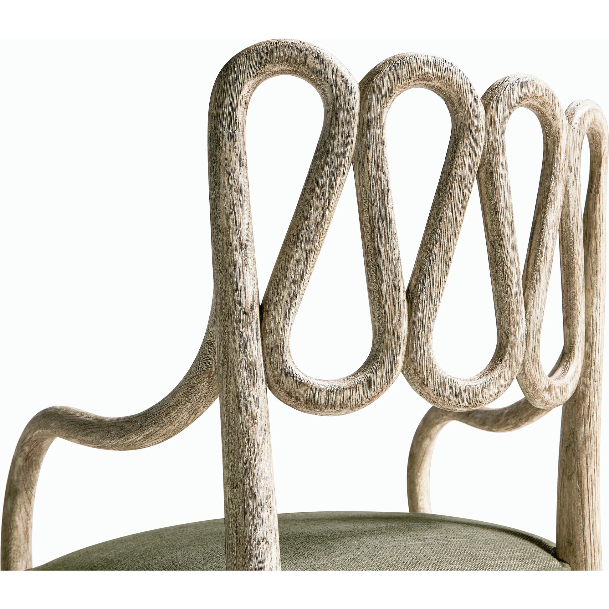 Ampney Arm Chair (Set of 2) by Jonathan Charles in light brown and washed grey oak. Made from oak, foam, fabric in a traditional style.