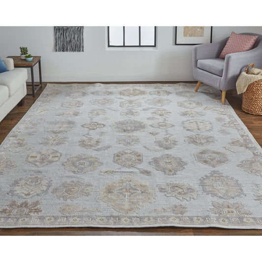 Wendover Transitional Oriental Rug - 6848F by Feizy in ivory, silver, tan. Made from pet in a unique style.