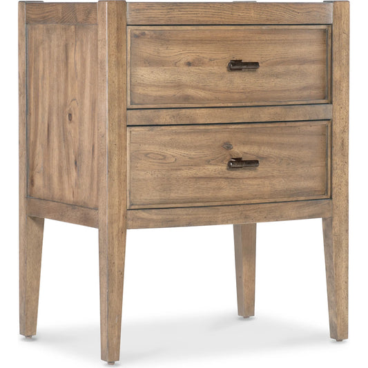 Vineyard Row Two Drawer Nightstand by Hooker Furniture in light wood and sonoma. Made from unique in a transitional style.